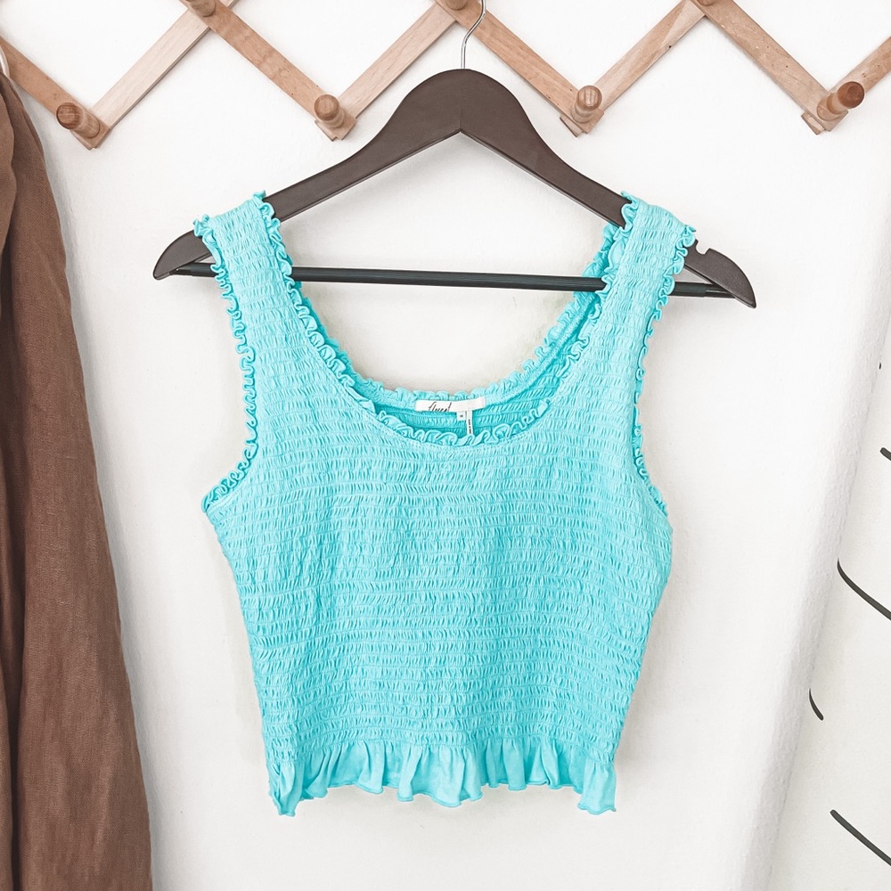 •SOLD• Anthropologie Floreat Smocked Ruffled Crop Top - Picture 5 of 7